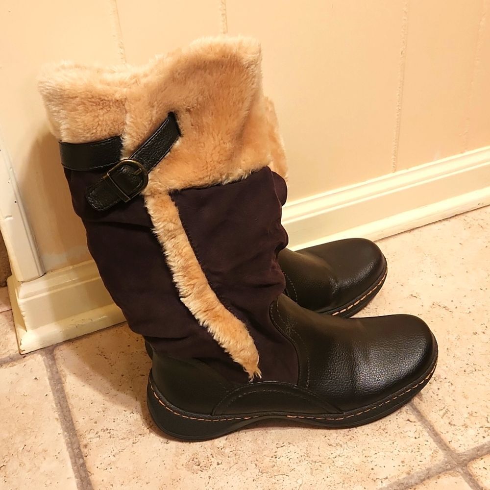 Kim Rogers "Edith" Brown Winter Boots w/ Faux Fur Size 9